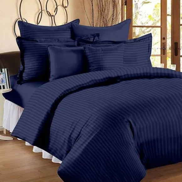 Relax Collection Microfibre Duvet Cover Set With Pillow Cases - Navy Blue