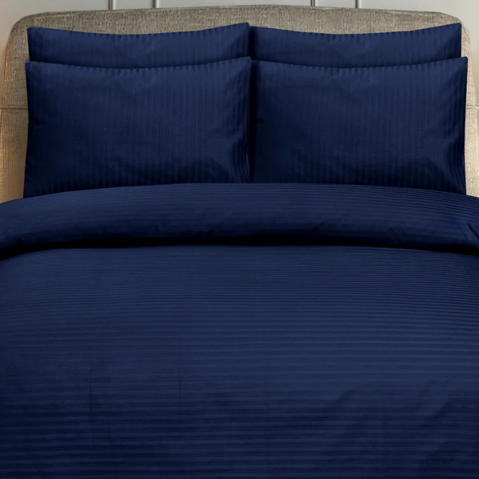 Relax Collection Microfibre Duvet Cover Set With Pillow Cases - Navy Blue
