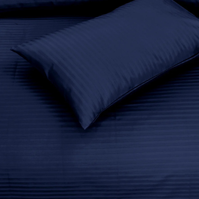Relax Collection Microfibre Duvet Cover Set With Pillow Cases - Navy Blue