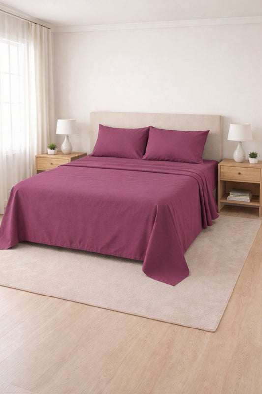 Poly Cotton Flat Sheet-Purple
