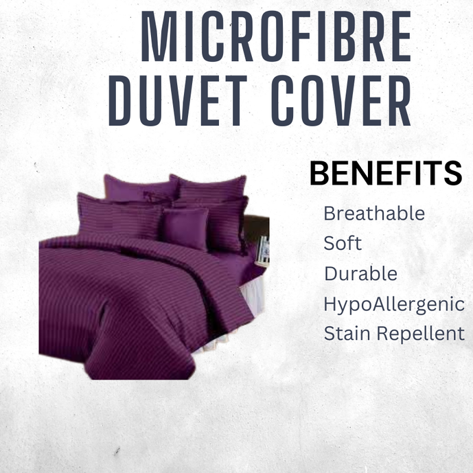 Relax Collection Microfibre Duvet Cover Set With Pilow Cases - Purple