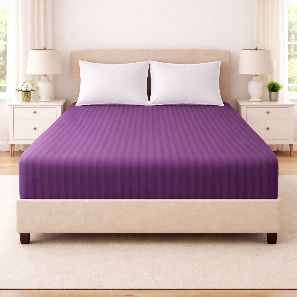Microfibre Stripe Fitted Sheets