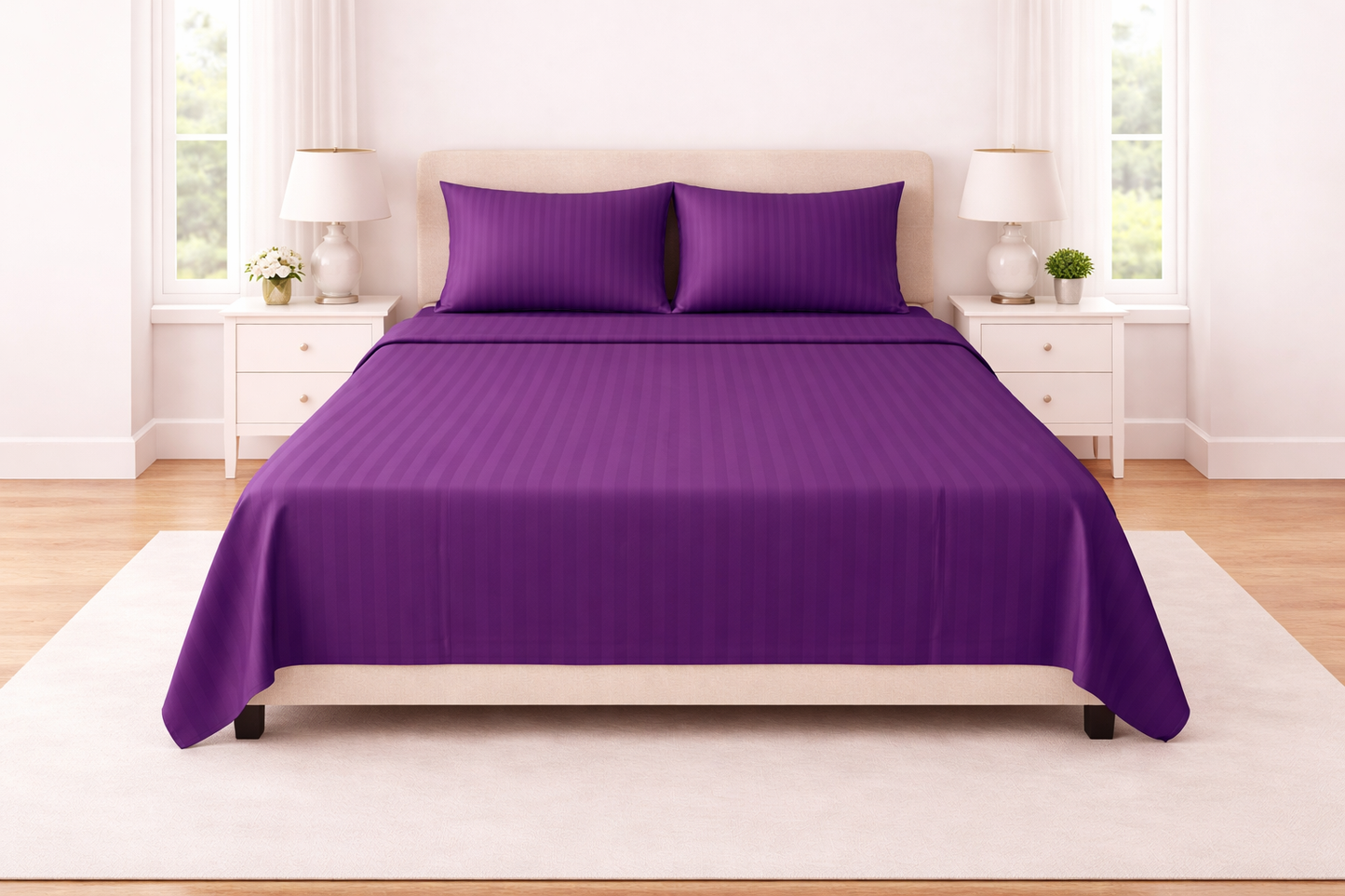 Microfibre Stripe Flat Sheet