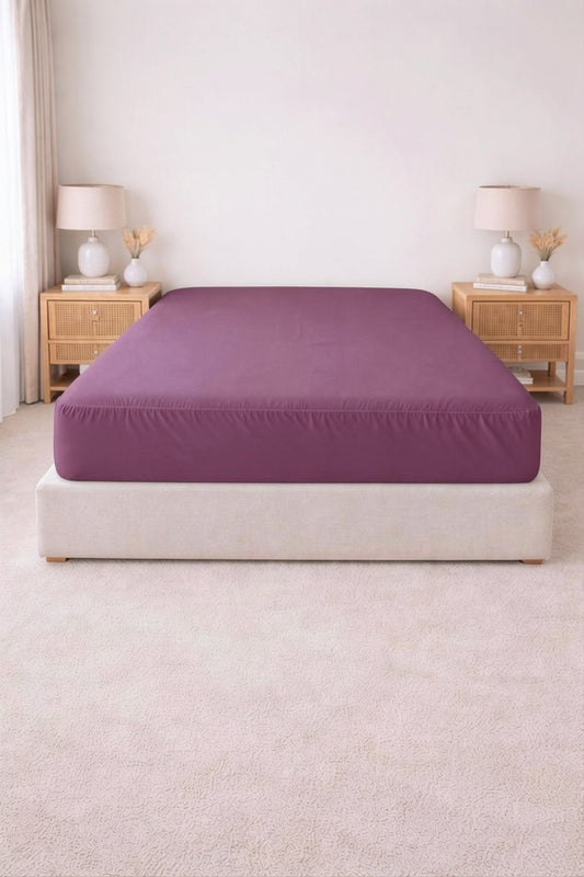 Poly Cotton Fitted Sheet - Purple