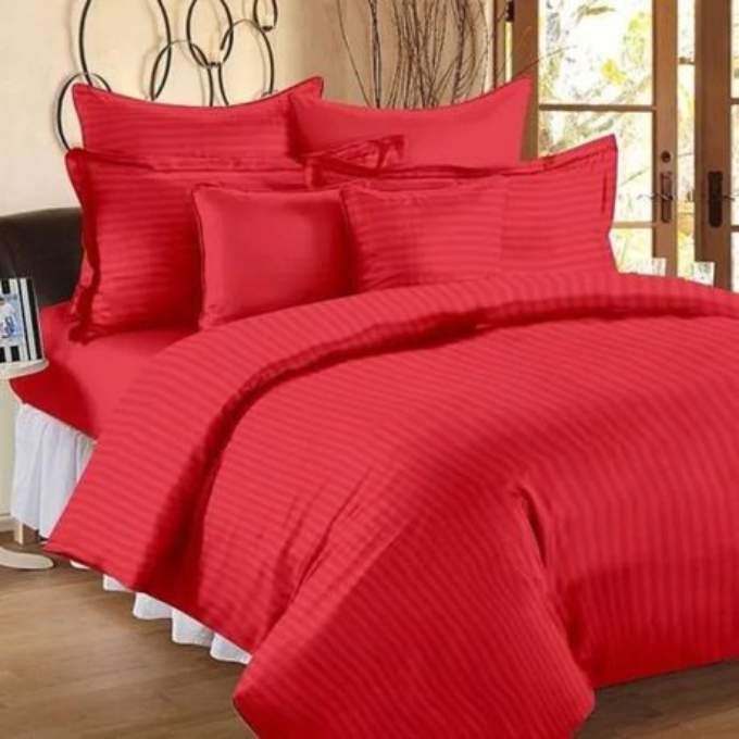 Microfibre Stripe Duvet Cover Set With Pillow Cases
