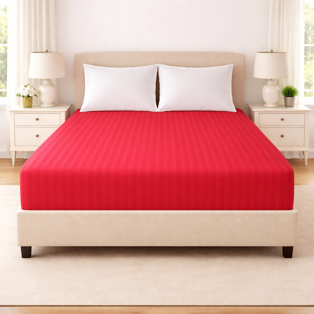 Microfibre Stripe Fitted Sheets