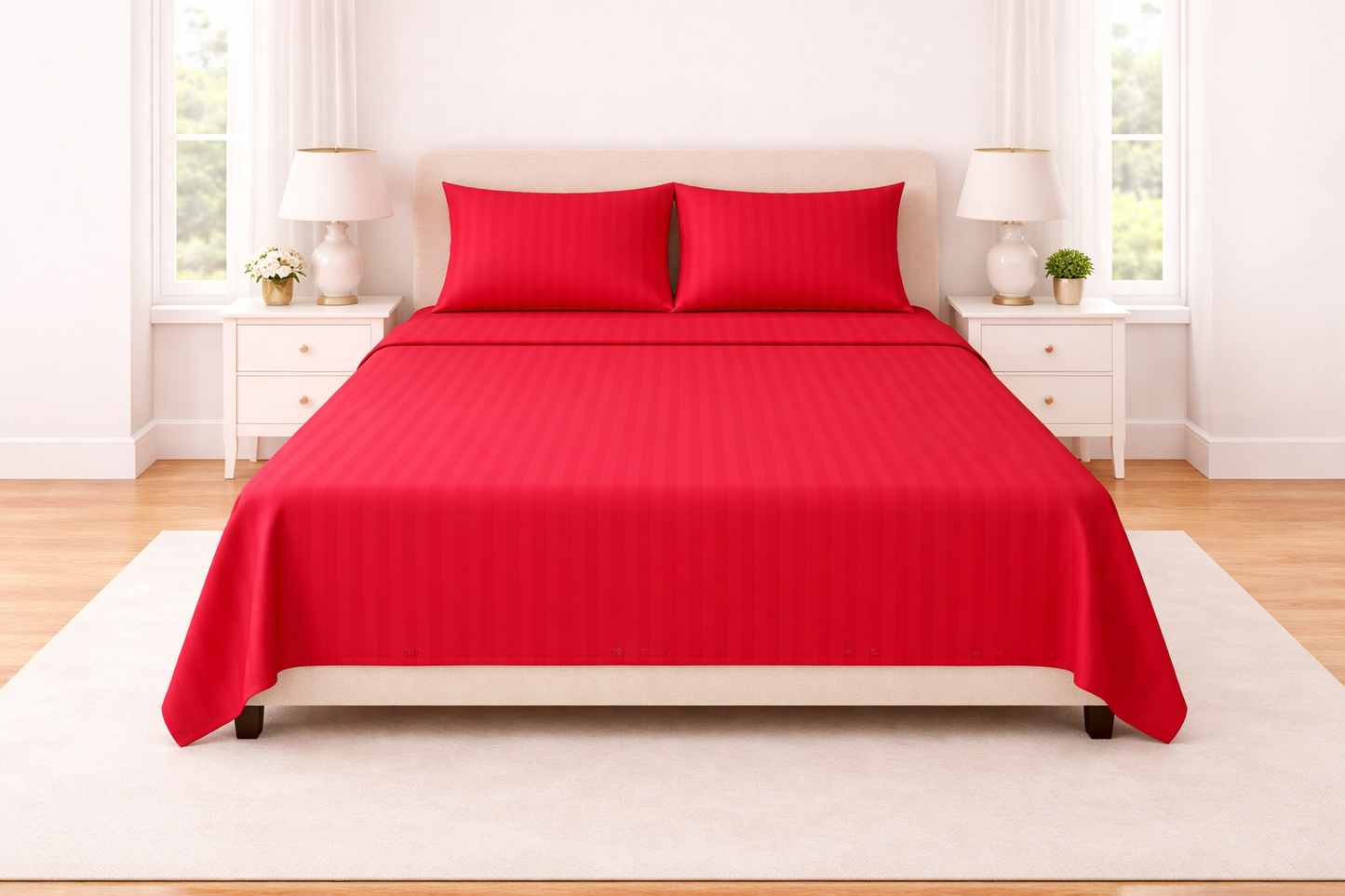 Microfibre Stripe Flat Sheet