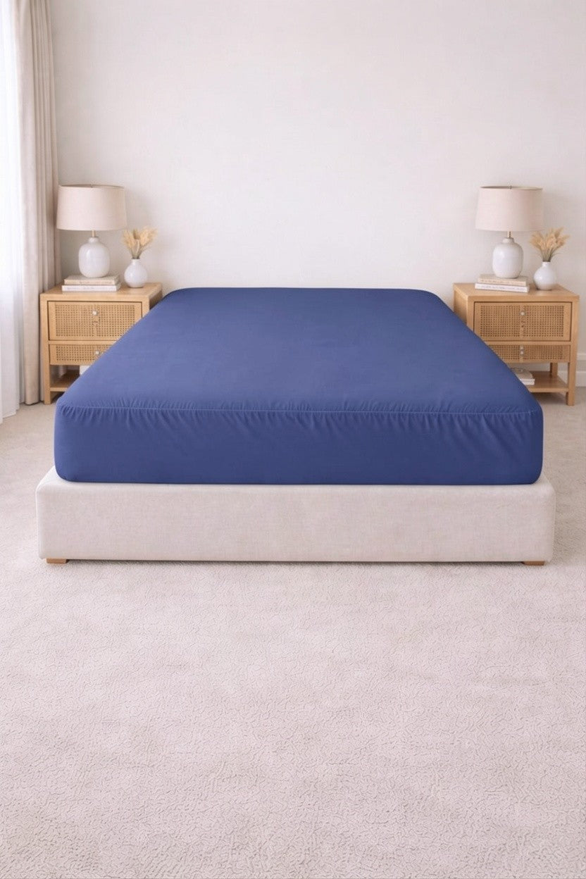 Poly Cotton Fitted Sheet - Royal Blue