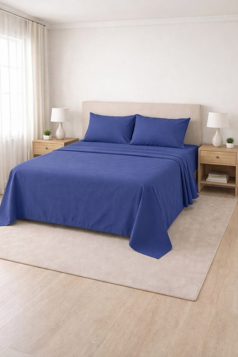 Poly Cotton Flat Sheet-Royal Blue