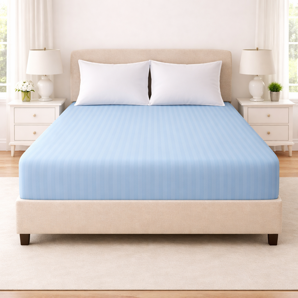 Microfibre Stripe Fitted Sheets