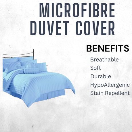 Relax Collection Microfibre Duvet Cover set with pillow cases - Blue