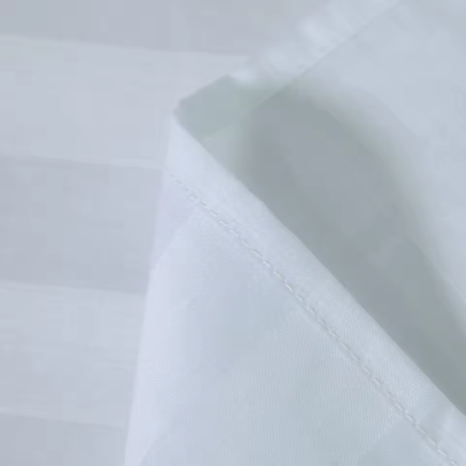 Relax Collection Satin Stripe Microfibre Duvet Cover Set With Pillow Cases - White