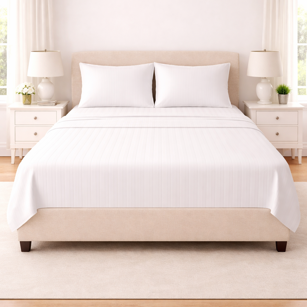 Microfibre Stripe Flat Sheet