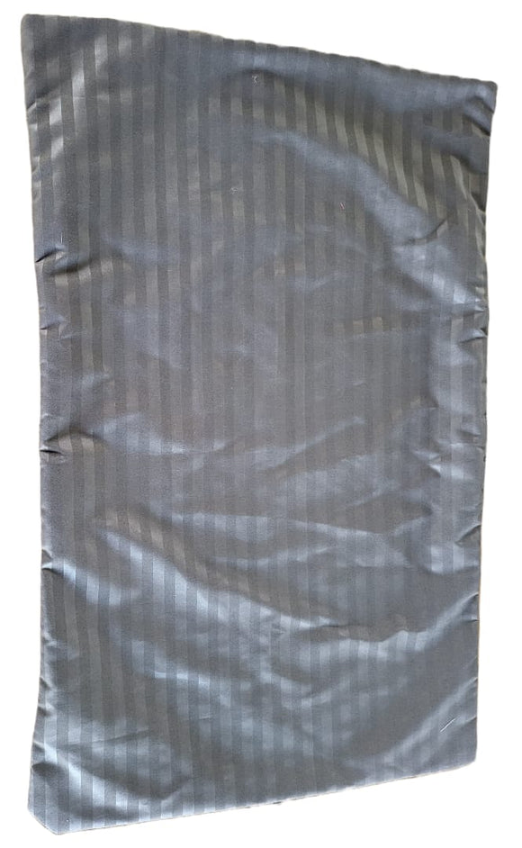 Set of 4 Satin Striped Microfibre Pillow case Dark Grey