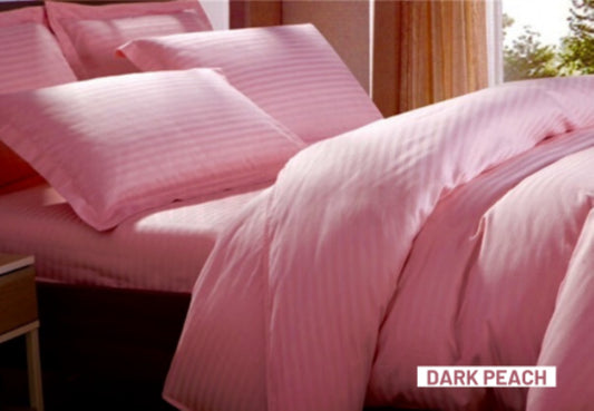 Relax Collection Microfibre Duvet Cover Set With Pillow Cases - Dark Peach