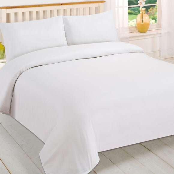 100 % Cotton Percale 200 Thread Count Duvet cover set with pillow-cases white