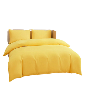 Poly Cotton Duvet Cover-Butter cup
