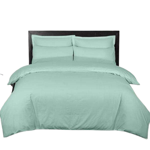 100 % Cotton Percale 200 Thread Count Duvet cover set with pillow-cases Duck Egg