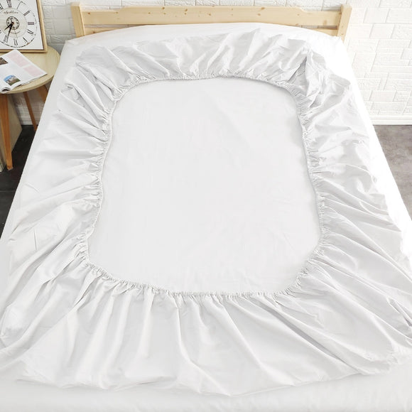Poly Cotton Fitted Sheet - White