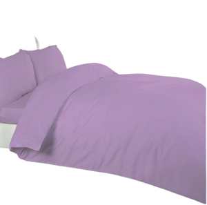 Poly Cotton Duvet Cover set with pillow cases-Lilac