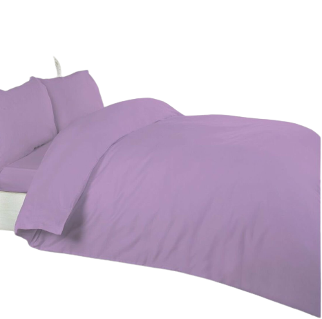 Poly Cotton Duvet Cover set with pillow cases-Lilac