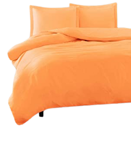 Poly Cotton Duvet Cover set with pillow cases-Orange