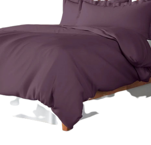 Poly Cotton Duvet Cover set with pillow cases-Purple