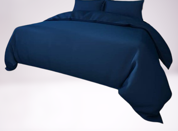 Poly Cotton Duvet Cover set with pillow cases-Royal Blue