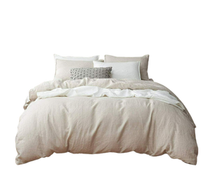 Poly Cotton Duvet Cover set with pillow cases-Stone