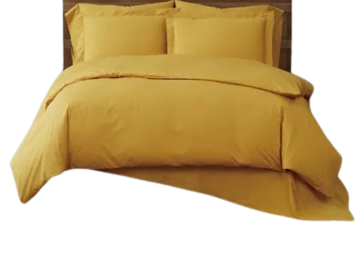 Poly Cotton Duvet Cover set with pillow cases-Yellow